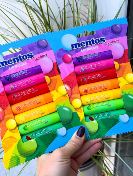 Baume à lèvres hydratant Mentos Rainbow 7x 3gr senteur fruité idéal cadeau vegan