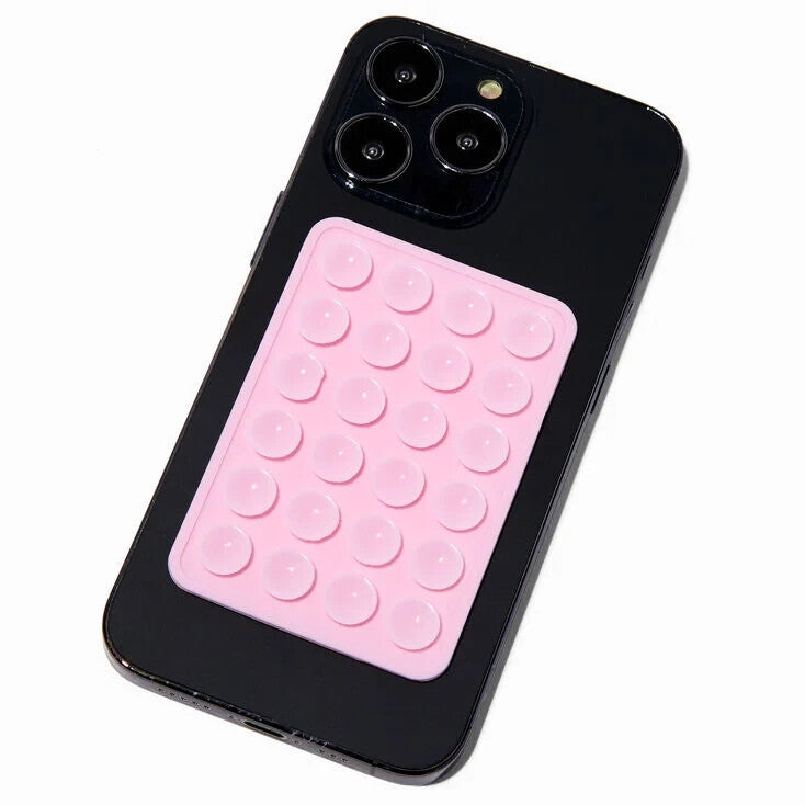 Support de Téléphone à Ventouse en Silicone Rose - Fixation Murale Antidérapante