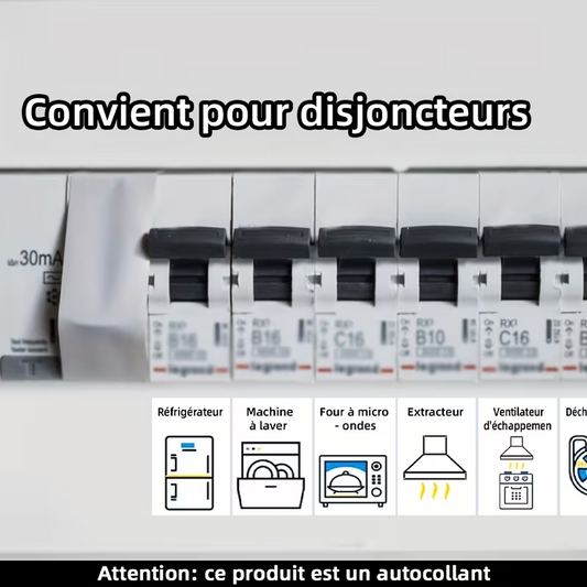 1 plaquette de 57 autocollants pour disjoncteur maison tableau électrique orga..