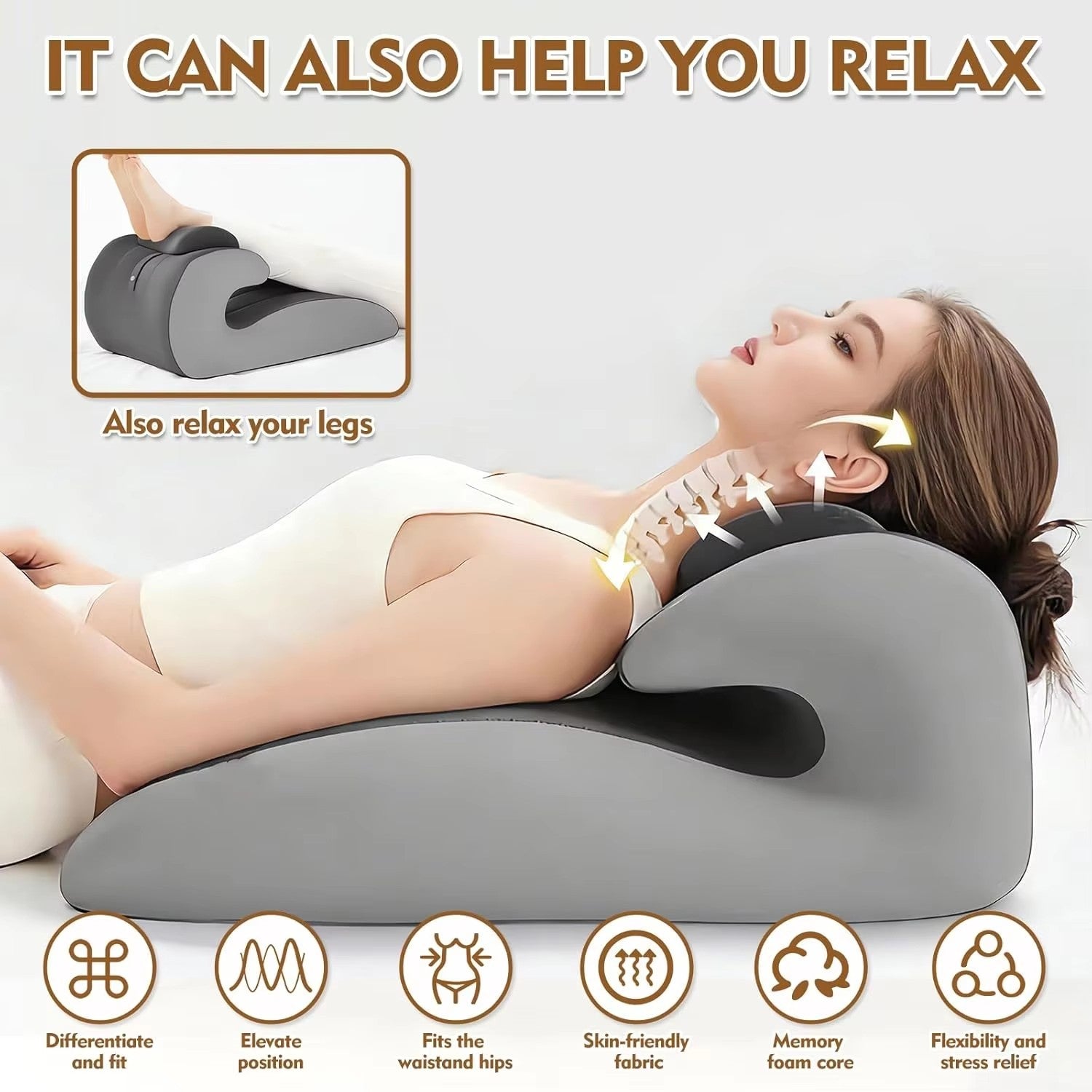 Sweet Spot Couple Pillow Couple Pillow Hip Pad Wedge Pillow Memory Foam 27°Angle