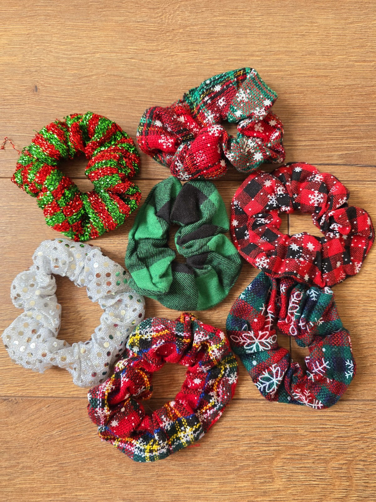 Élastique Chouchou De Noël  Cadeau Offre Fête Accessoires Cheveux Femme Fille X7