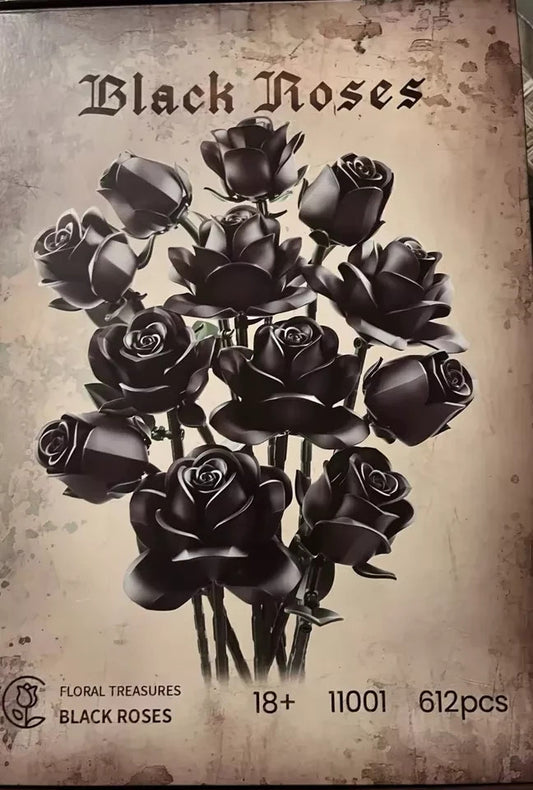 Jeux Assemblage Décoration Fleurs 12 Roses Noires , Jeux Adultes Et Enfant