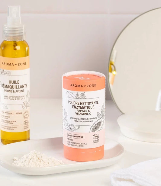 AROMA ZONE Poudre Nettoyante Enzymatique Papaye & Vitamine C - 100% Naturelle