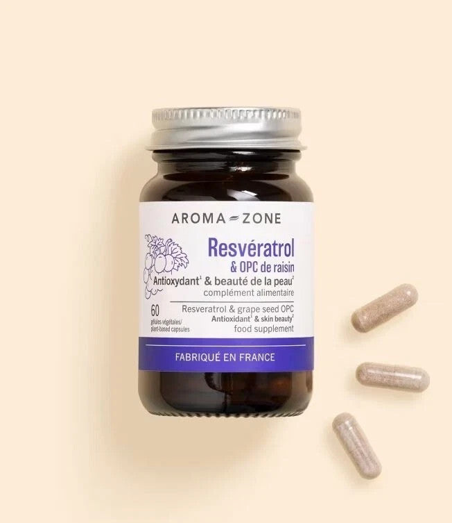 AROMA-ZONE  Resvératrol & OPC de raisin  60 gélules Complément alimentaire