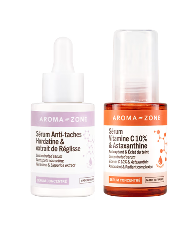 AROMA-ZONE Duo de Sérum concentré anti tâche et éclat du teint parfait 2 x 30ml