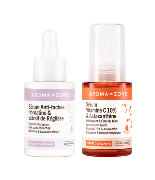 AROMA-ZONE Duo de Sérum concentré anti tâche et éclat du teint parfait 2 x 30ml