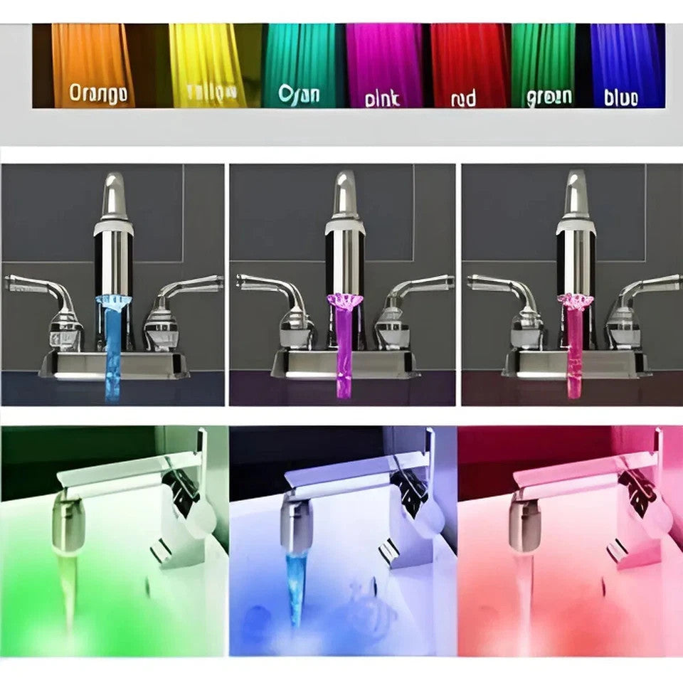 Embout robinet lumineux lumière LED 7 couleurs avec joint filtre mitigeur France