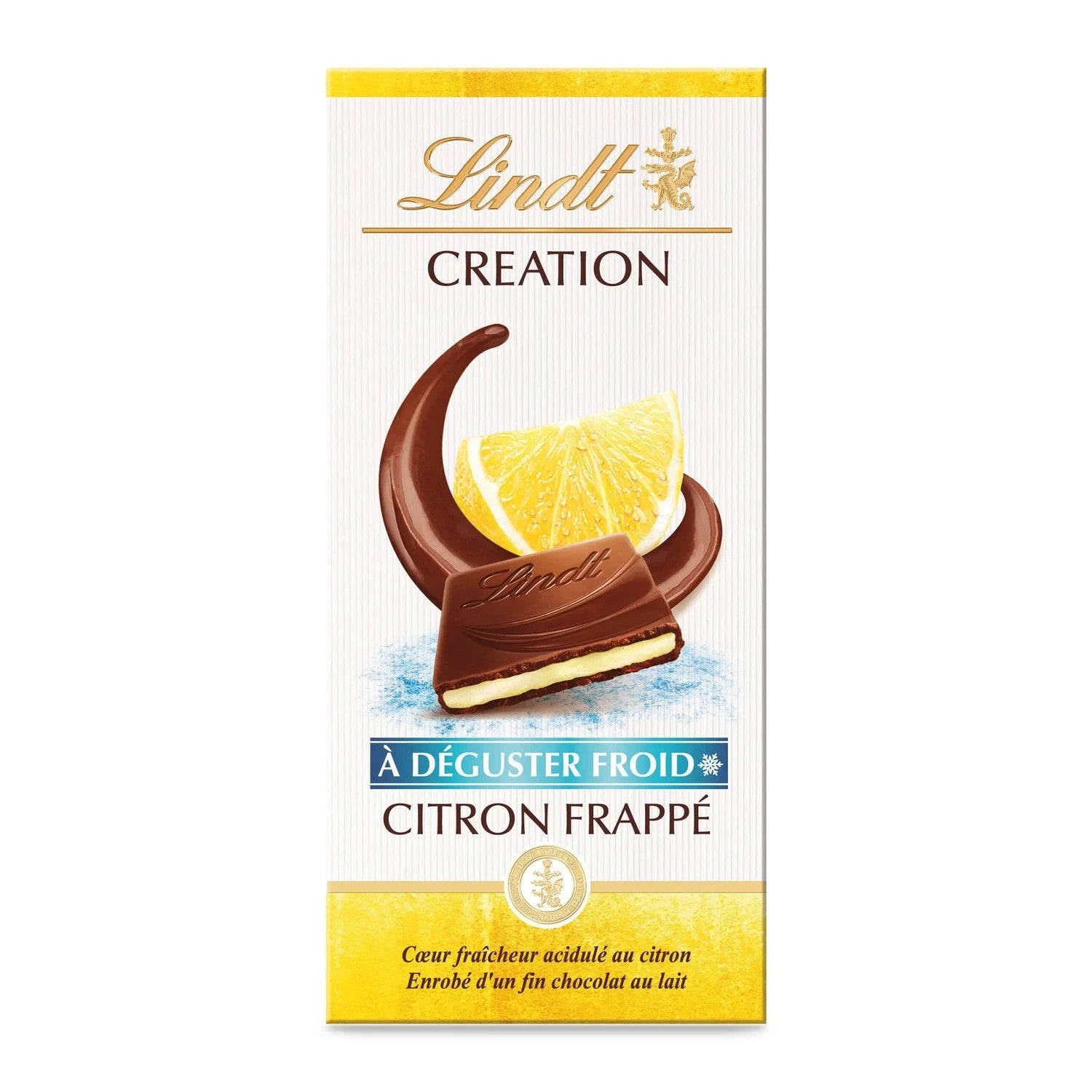 Tablette de Chocolat Lait Création Citron Frappé LINDT La tablette de 150g