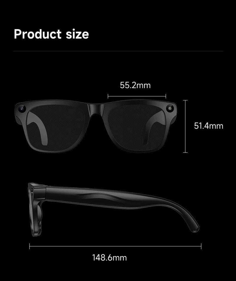 AI Smart Glasses 2026 HD Camera Video Recording Translation Bluetooth Photochrom