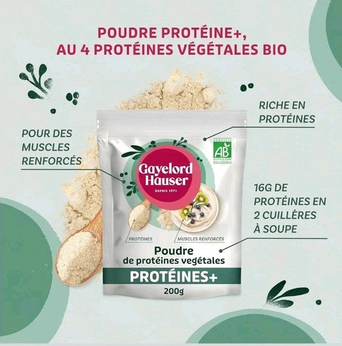GAYELORD HAUSER – Poudre de Protéines Végétales Bio – 200 g  - 16g DE Protéines 