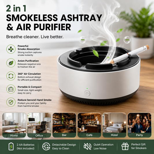 Multipurpose Smokeless Ashtray Air Purifier Portable for Home & Office