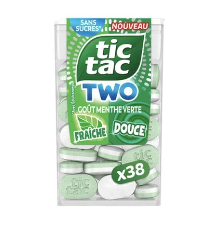 TIC TAC TWO Menthe douce menthe fraiche SANS SUCRES
