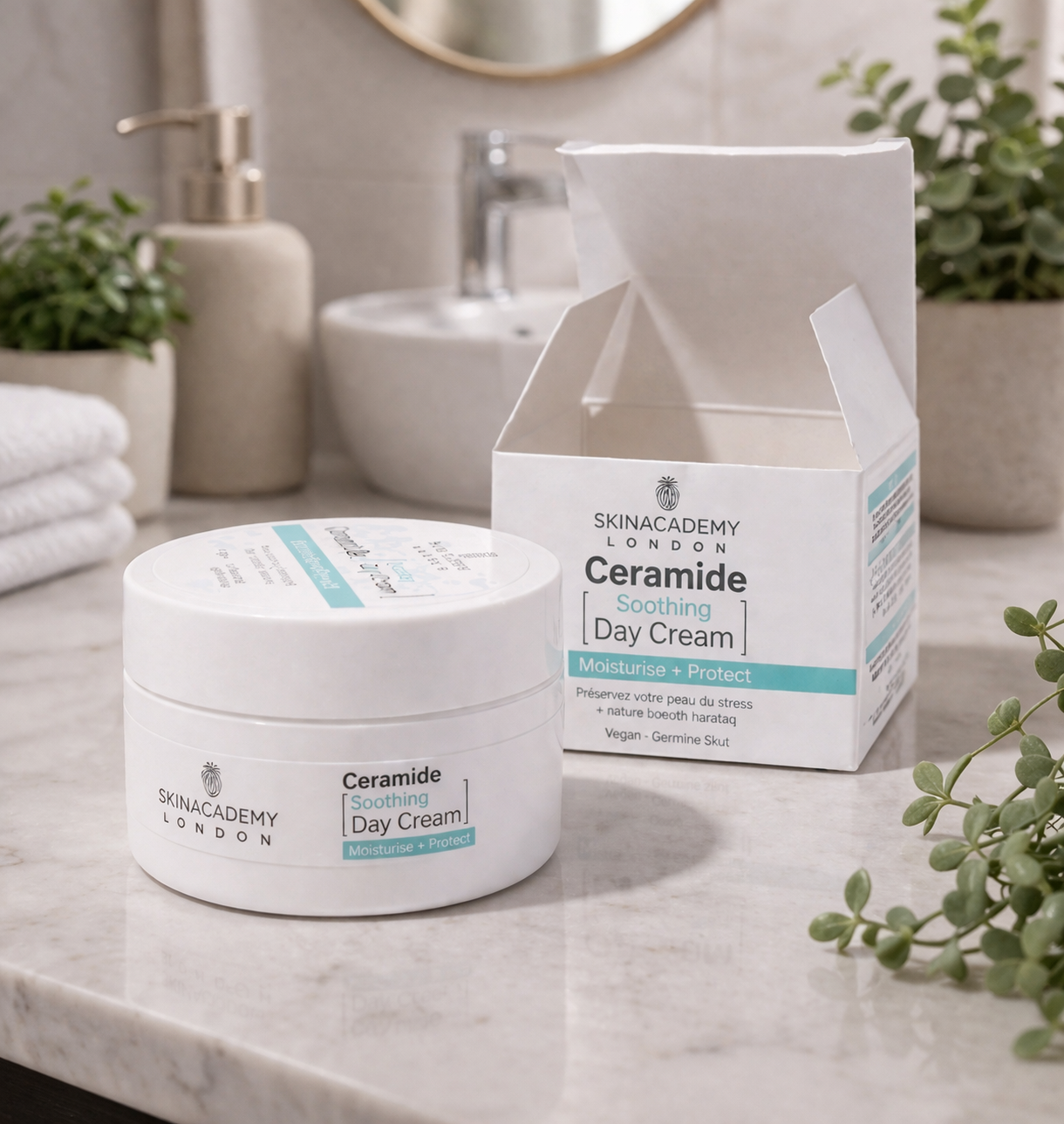 Skin Academy Ceramide Crème Jour Hydratante Peau Sensible Vegan 50ml theordinary