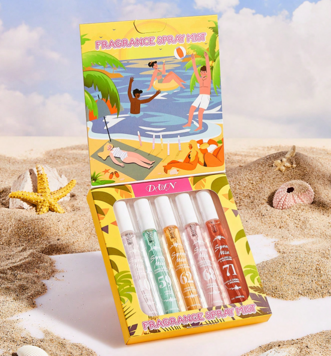 Coffret Cadeau Brume Corporelle Parfumée pour Femme (5x10ml), Idée Cadeau sol de