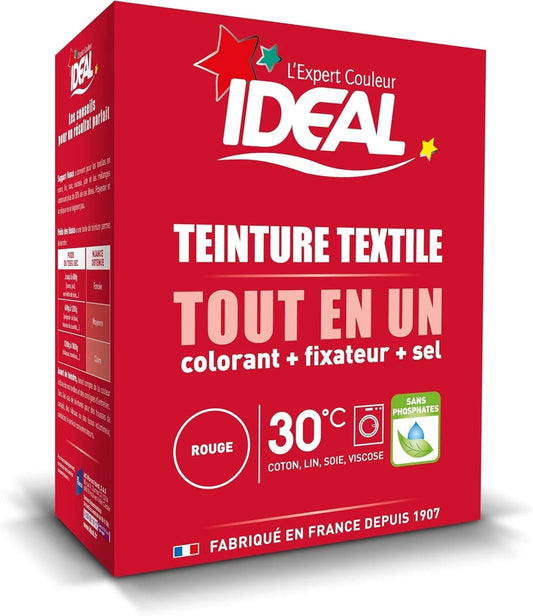 Teinture Textile Ideale Rouge 350 g - Restaurez la Couleur de Vos Tissus