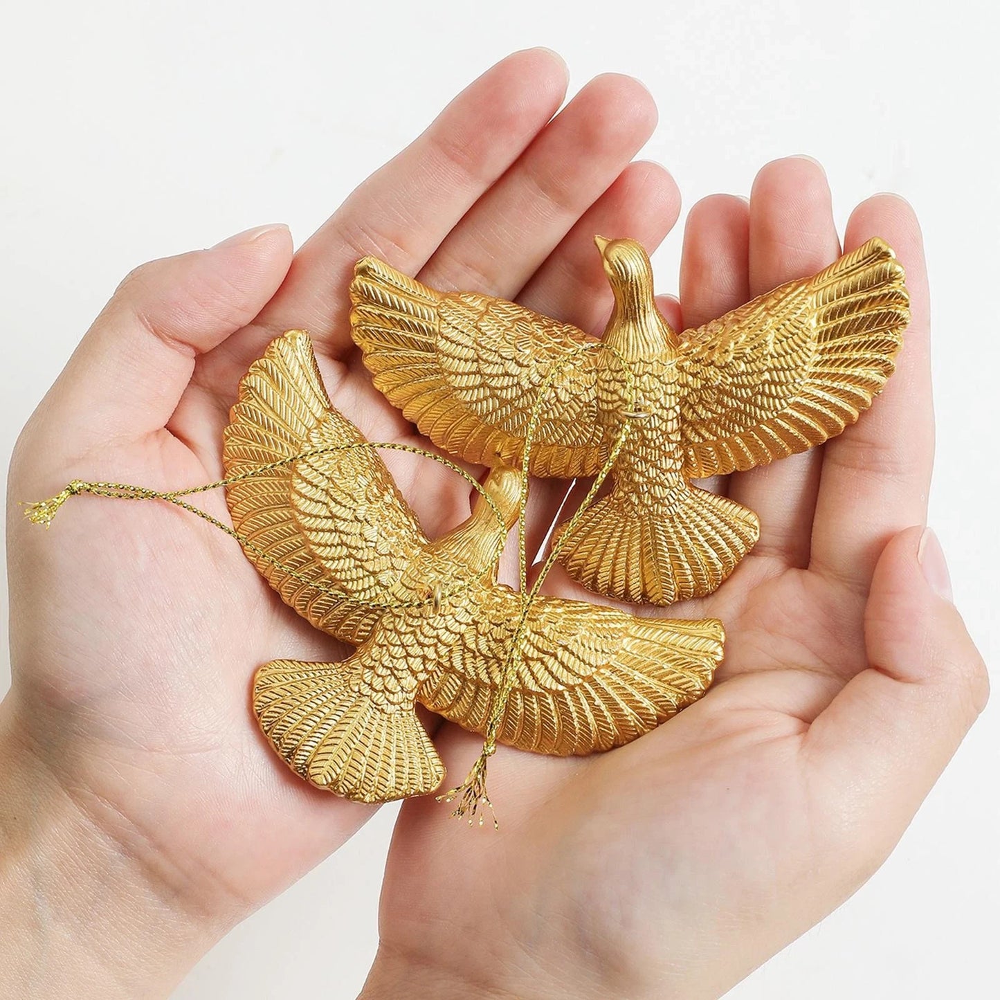 Christmas Decorations Resin Style Friendship Doves - Christmas Tree Ornament Set