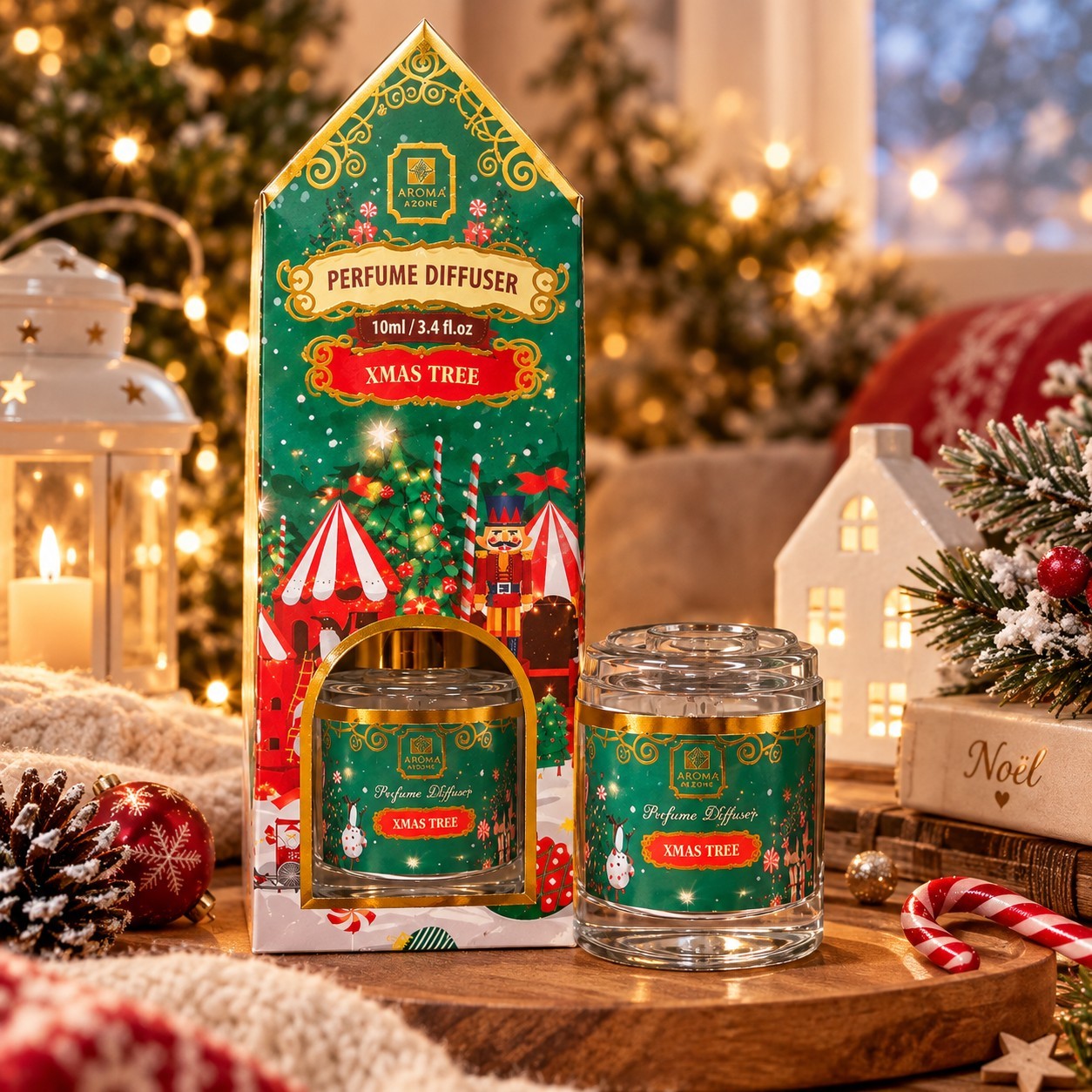 Bâtonnets Parfumés Diffuseur Christmas Tree 100 ml Sapin de Noël Coffret Cadeau