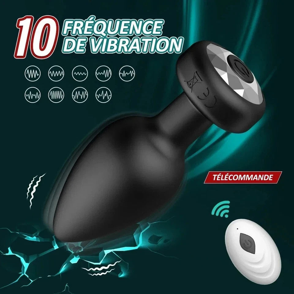 Plug Anal Vibrant Sextoy Femme Homme 10 Modes De Vibrations USB Télécommande