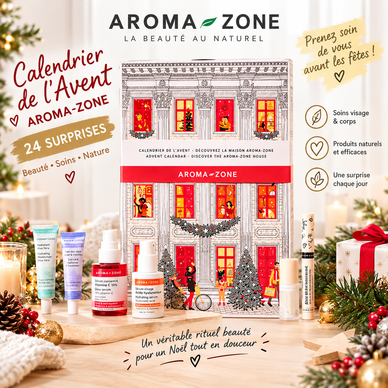 Calendrier de l'Avent Aroma-Zone 2026 – 24 soins – Édition Limitée NEUF Coffret