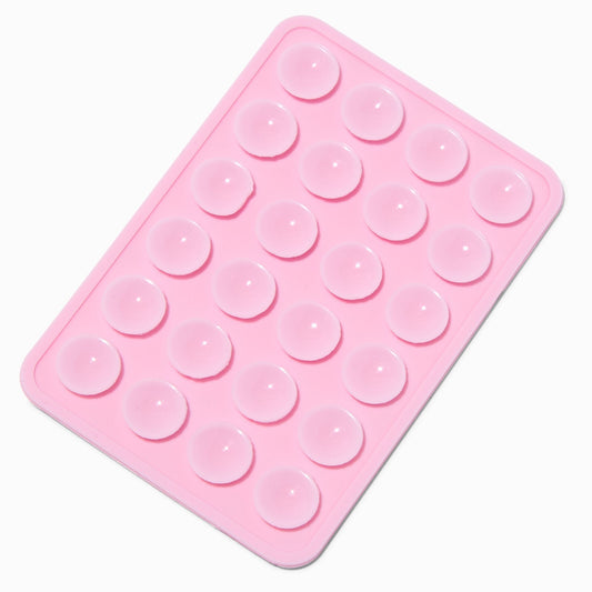 Support de Téléphone à Ventouse en Silicone Rose - Fixation Murale Antidérapante