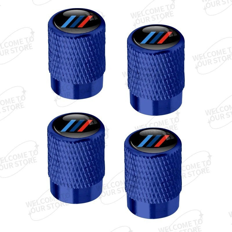 4x Capuchons Bouchons de Valve de Pneu BMW Alu Noir Argent Rouge bleu
