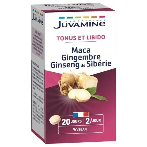 JUVAMINE Maca Gingembre et Ginseng de Sibérie, Tonifiant Sexuel, Tonus et Vig...