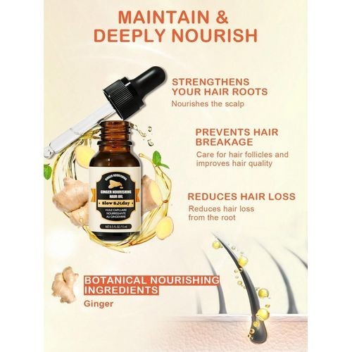 Sérum huile soins cheveux anti-perte des cheveux, croissance cheveux 15ml ginger