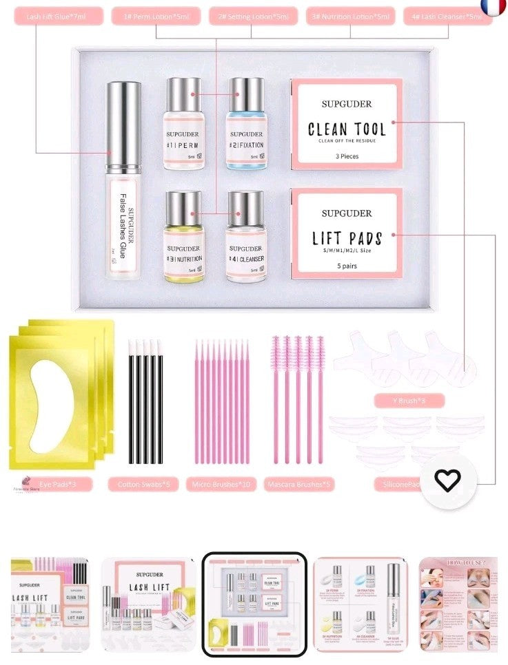 2025 Kit Rehaussement Cils, Lash lift Kit, Kit Complet Maison Et Professionnel 