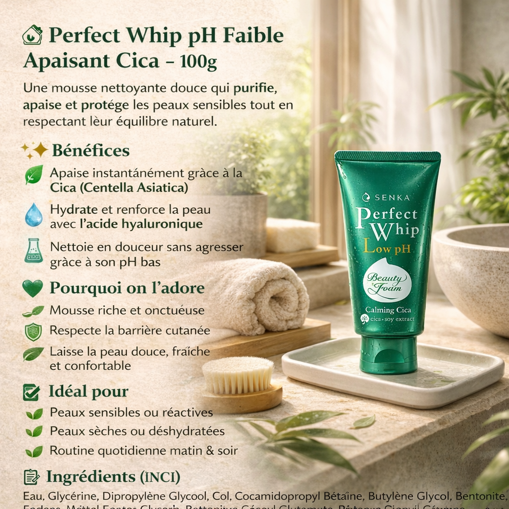 Senka nettoyant visage perfect whip apaisant & hydratant Mousse Nettoyante Japon