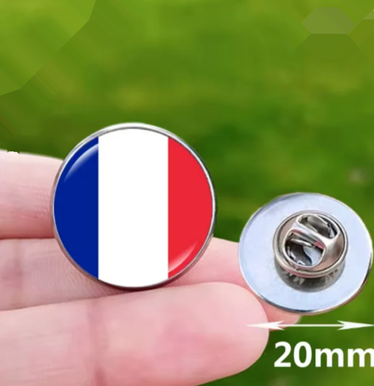 Pins insignia pin bandera Francia francés francesa redondo escarapela mariposa