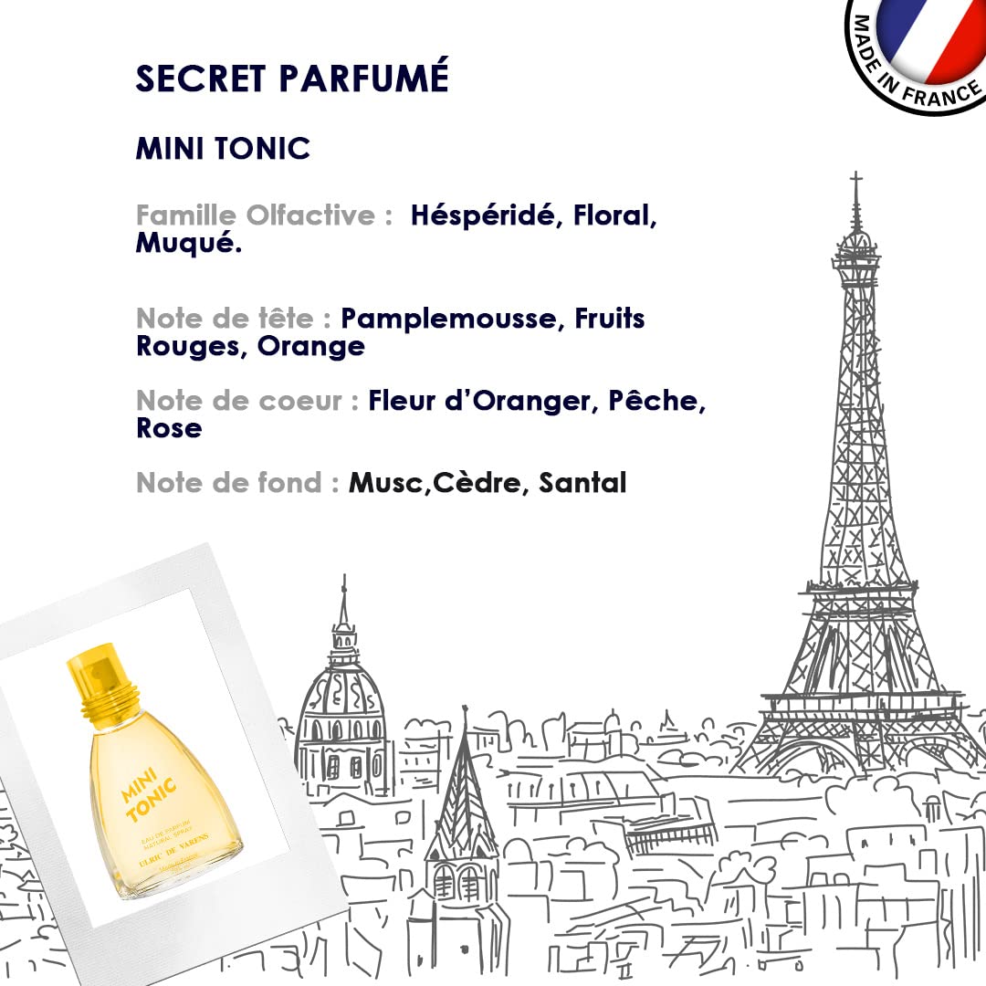 ULRIC DE VARENS - Eau de Parfum Mini Tonic - Hespéridé, Floral, Musqué - Parfum Femme - Vaporisateur - Made in France - 25 ml