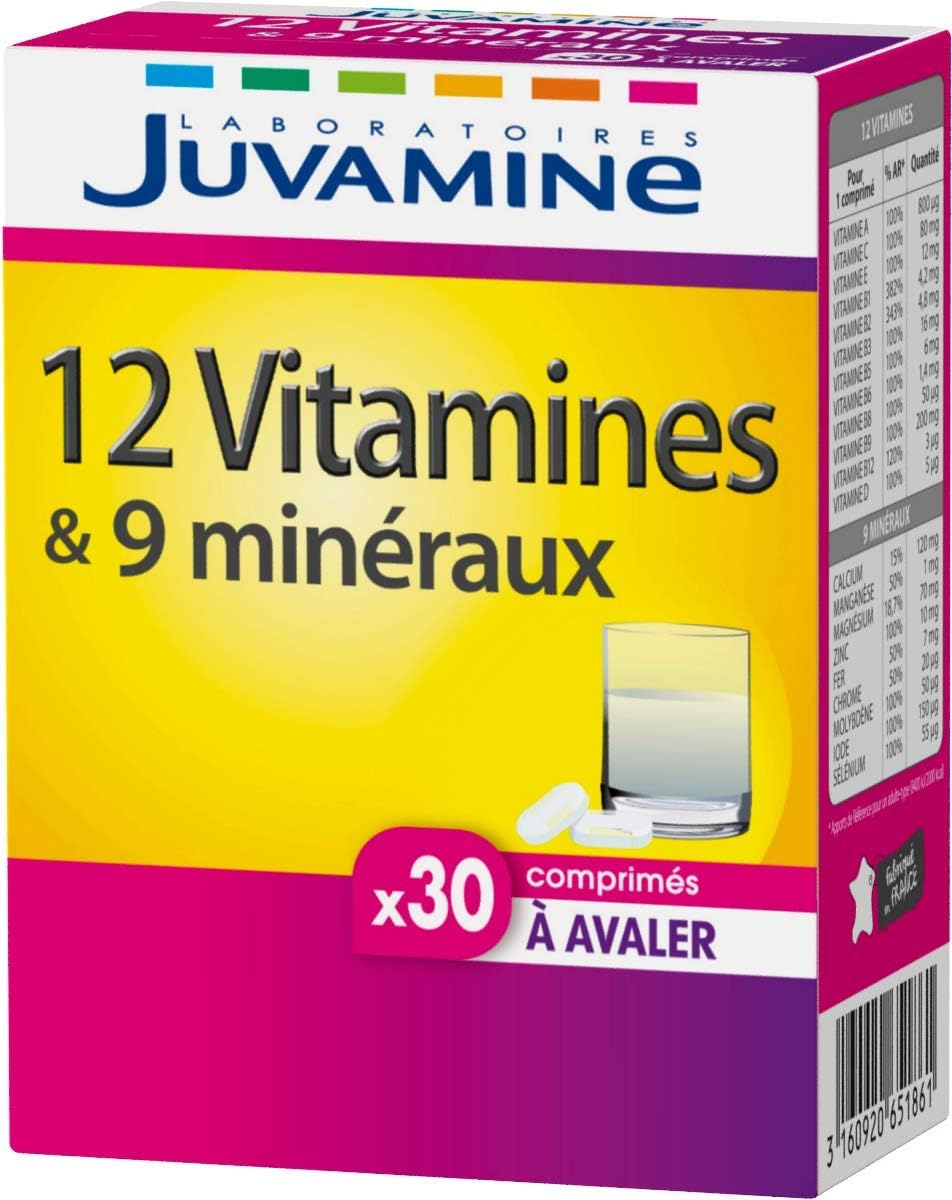 JUVAMINE 21 Vitamines & Minéraux - Fatigue, Énergie & Vitalité - 30 Cpr