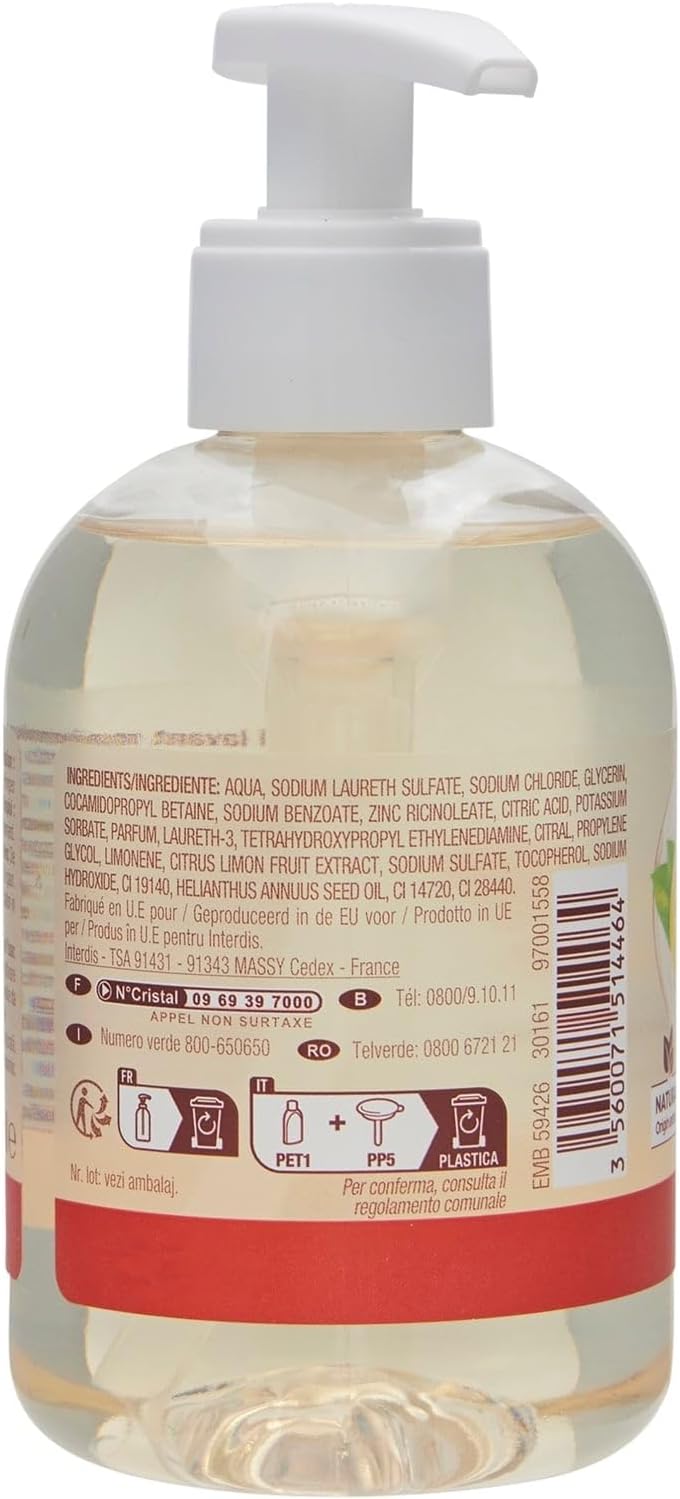 CARREFOUR SOFT Savon Liquide Mains Flacon Pompe 300mL, Parfum Citron - Lot de 4
