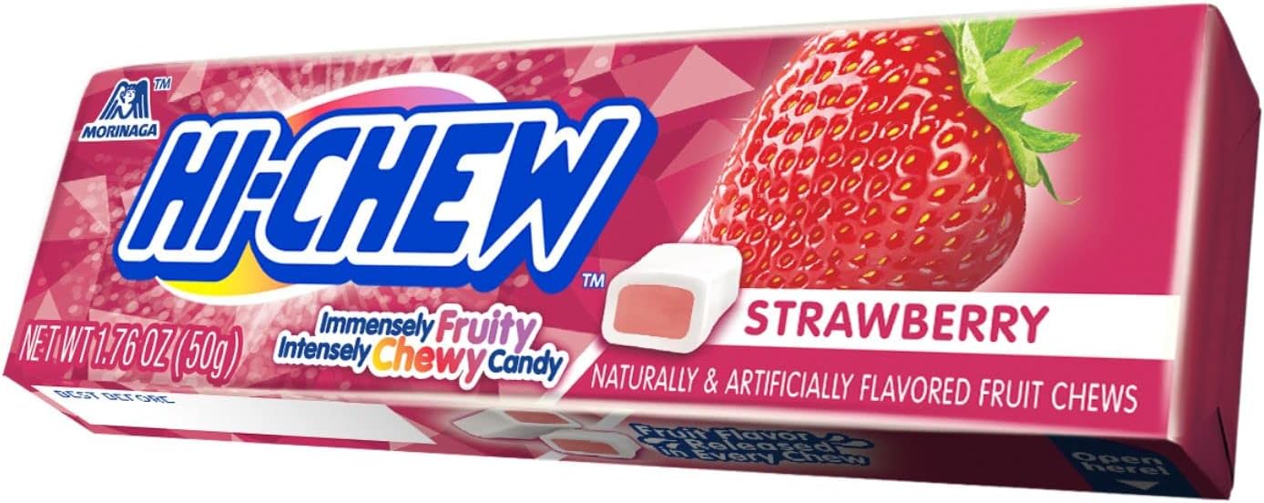 HI-CHEW Bonbons à Mâcher Saveur Fraise 15 Étuis X 50 g