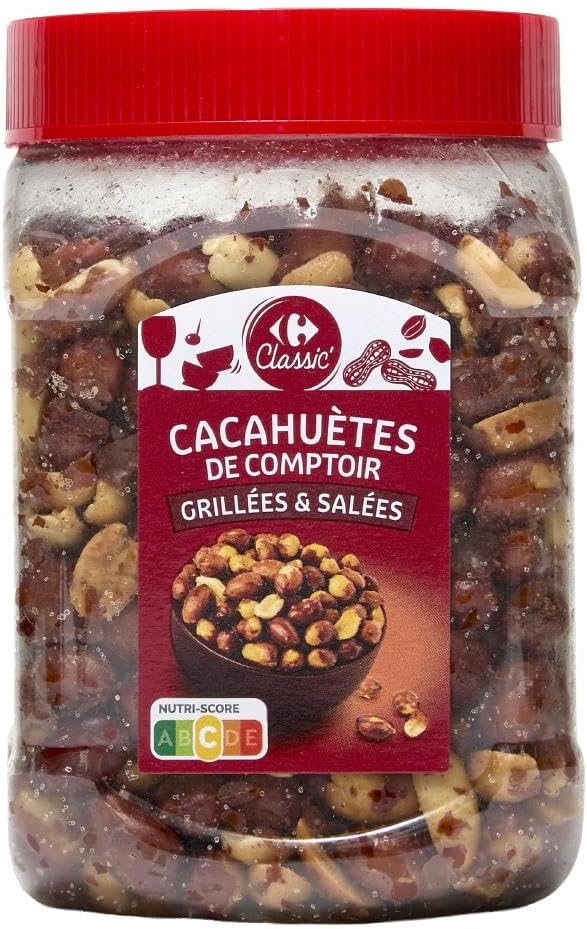 CARREFOUR CLASSIC' - cacahuètes grillées Format familial de 400 g - Lot de 4