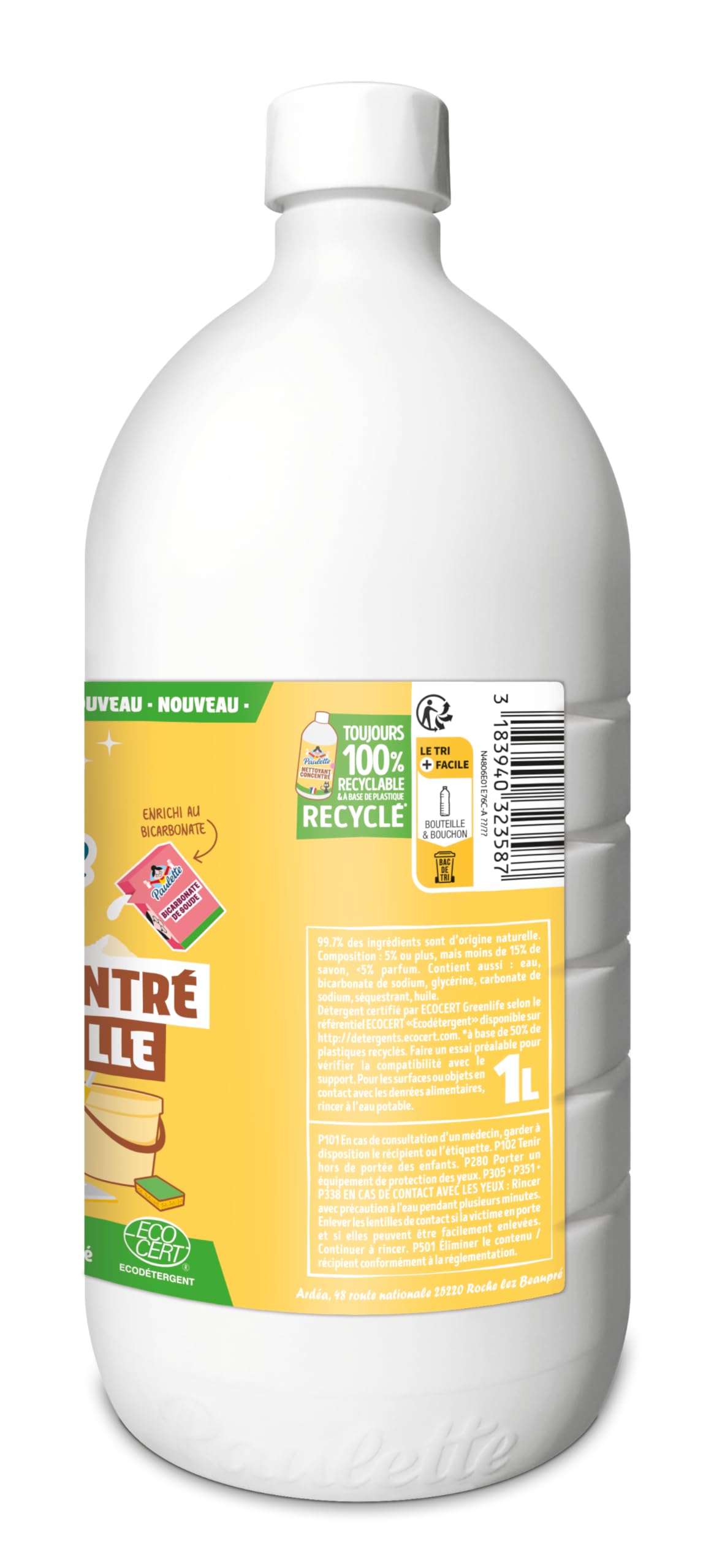 Paulette - Savon de Marseille au Bicarbonate de Soude - Authentique - 500mL