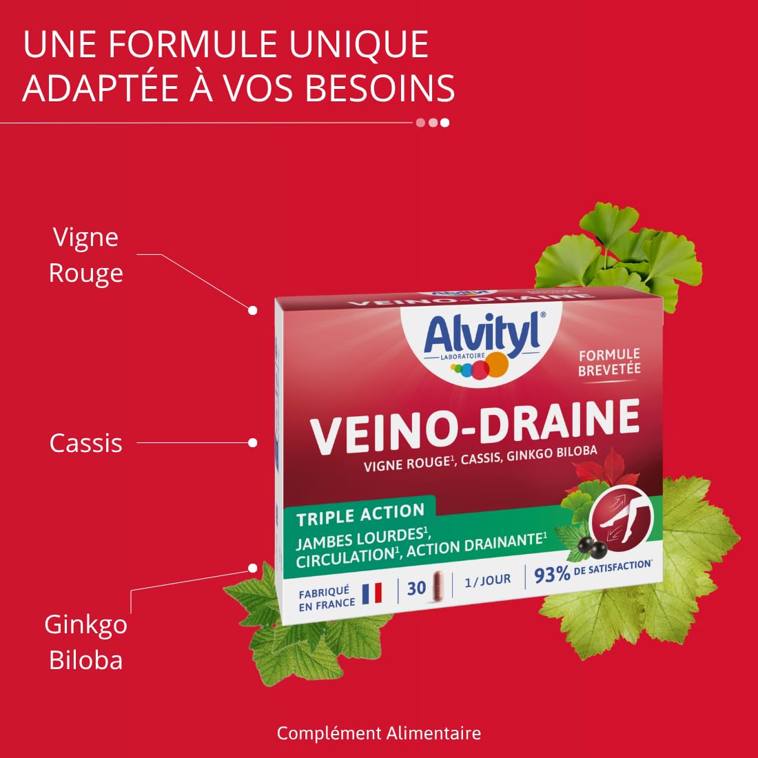 Alvityl Veino-Draine Action Drainante Confort Circulatoire - 30 gélules