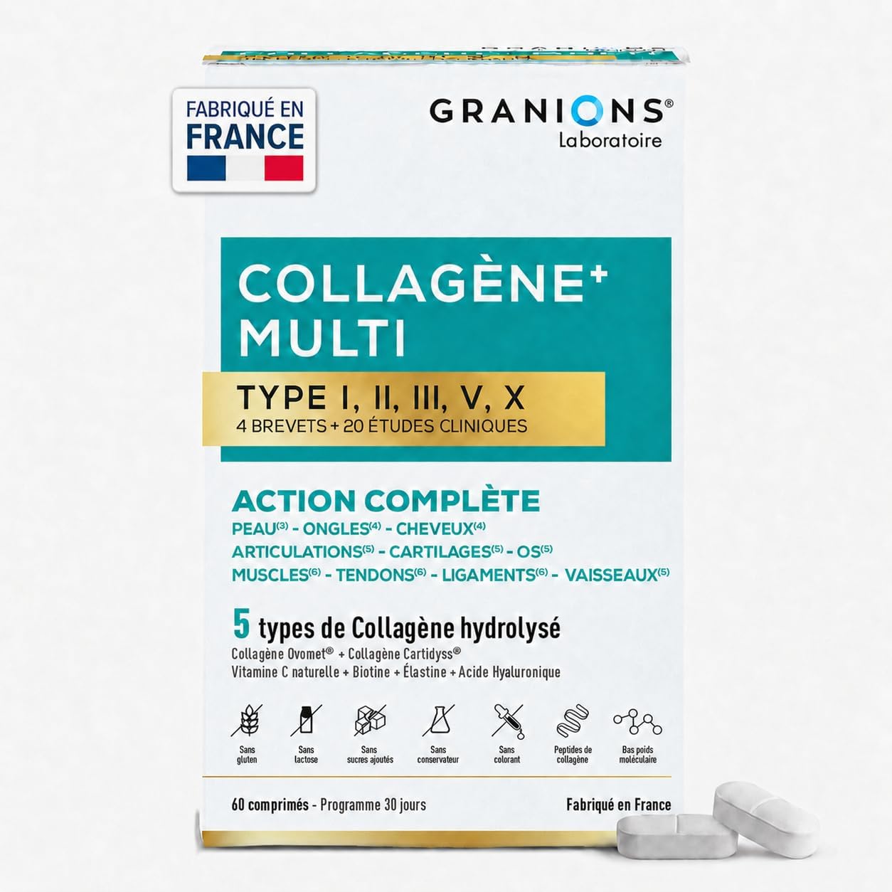 Collagene Marin Granions Multi 5 Types Vitamine C - 60 Comprimés
