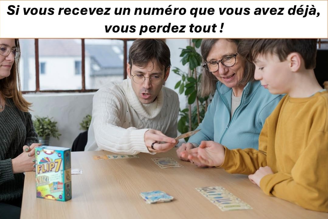 Catch Up Games Flip 7, Jeu de Cartes Rapide et Malin, 3-6 Joueurs dès 8 Ans