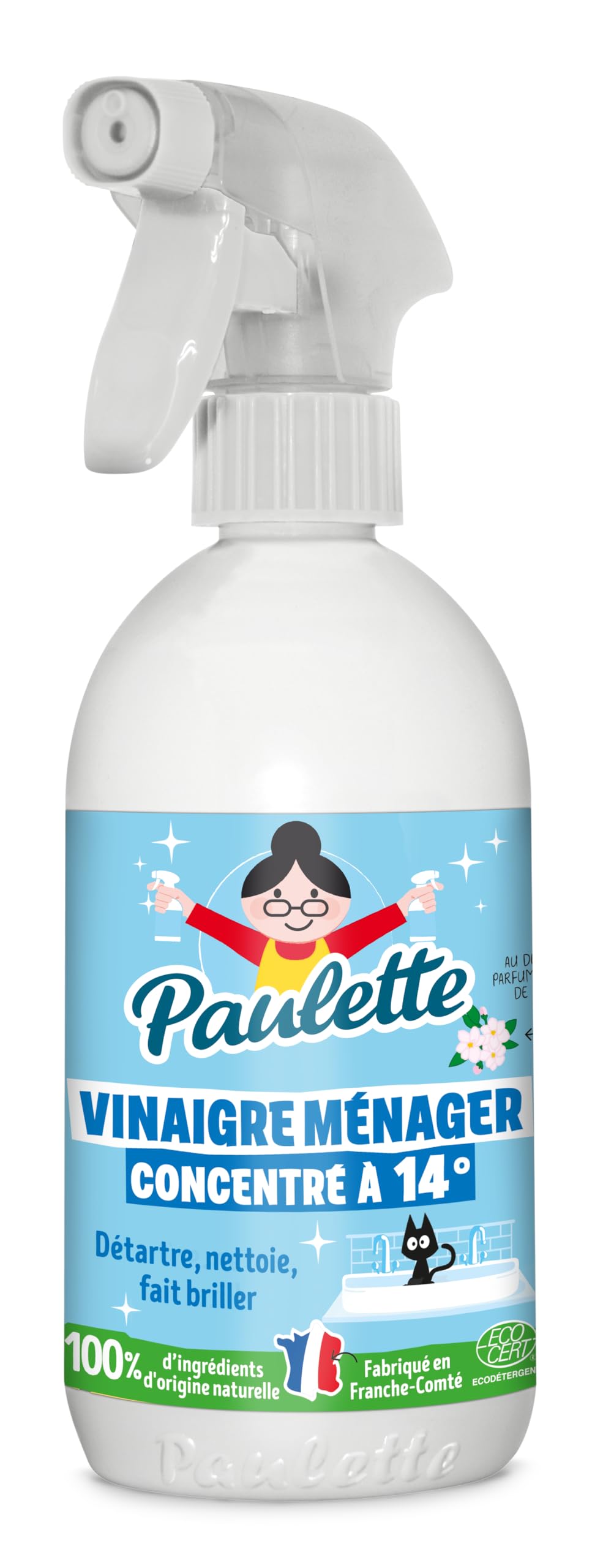 Paulette - Vinaigre Framboise 8° - Détartrant Multi-Surface - 500mL