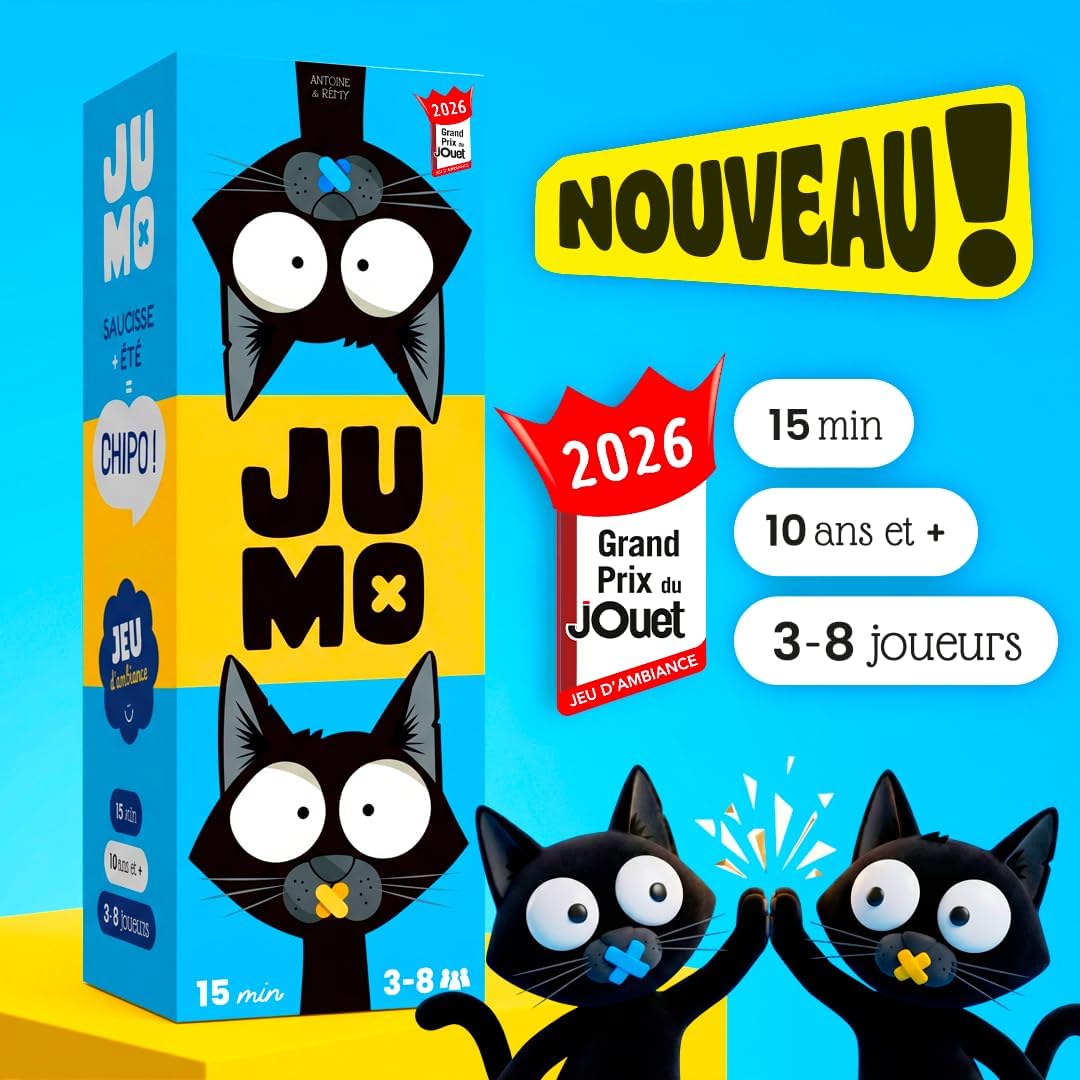 JUMO – Jeu de Société d’Ambiance – Grand Prix du Jouet 2026 – Drôle & Rapide – Association d’Idées & Rapidité – 3-8 Joueurs dès 10 ans – Cadeau Malin – par le créateur de Speed Bac – Jeu de Voyage