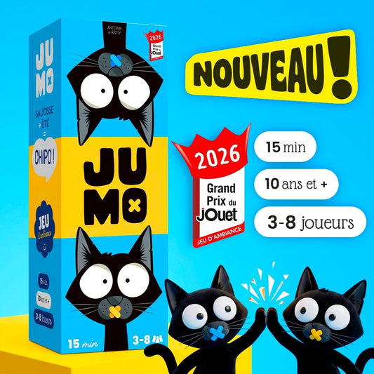 JUMO – Jeu de Société d’Ambiance – Grand Prix du Jouet 2026 – Drôle & Rapide – Association d’Idées & Rapidité – 3-8 Joueurs dès 10 ans – Cadeau Malin – par le créateur de Speed Bac – Jeu de Voyage
