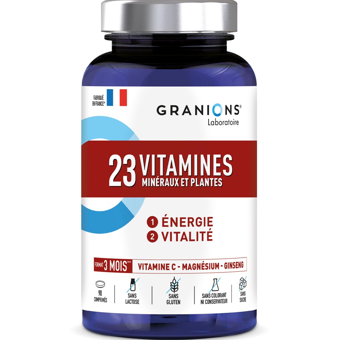 Vitamine C 1000 mg GRANIONS - Energie Immunité - 180 Comprimés Vegan Adulte
