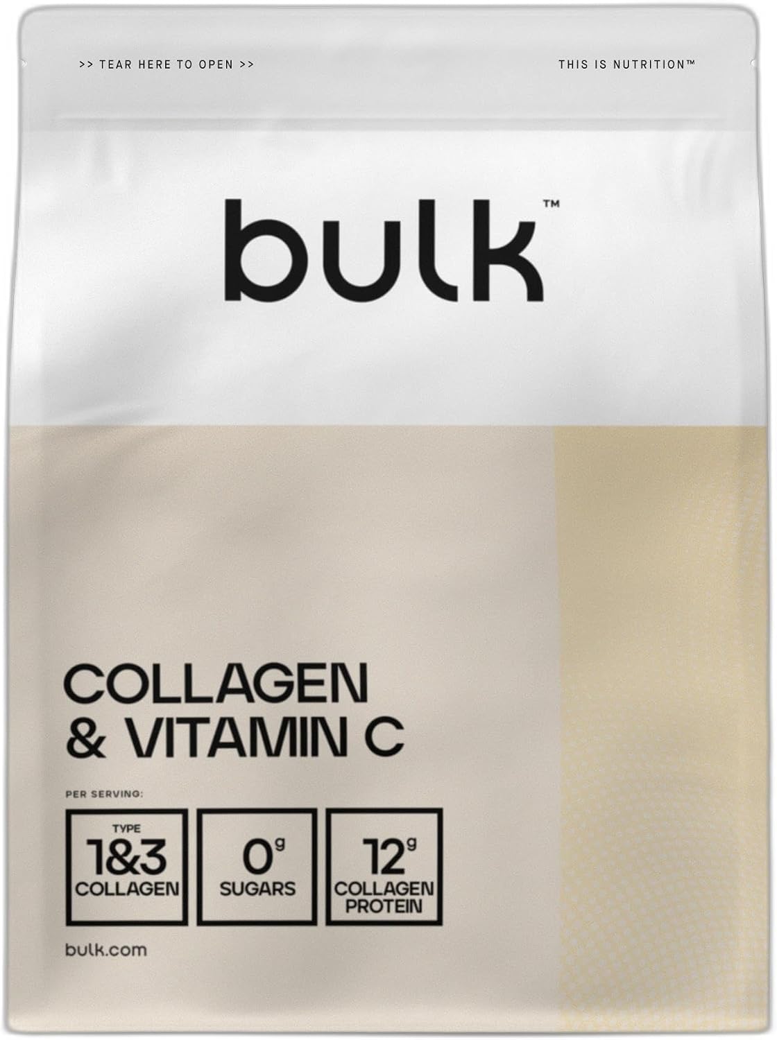 Bulk Collagène et Vitamine C en Poudre, Orange, 500 g