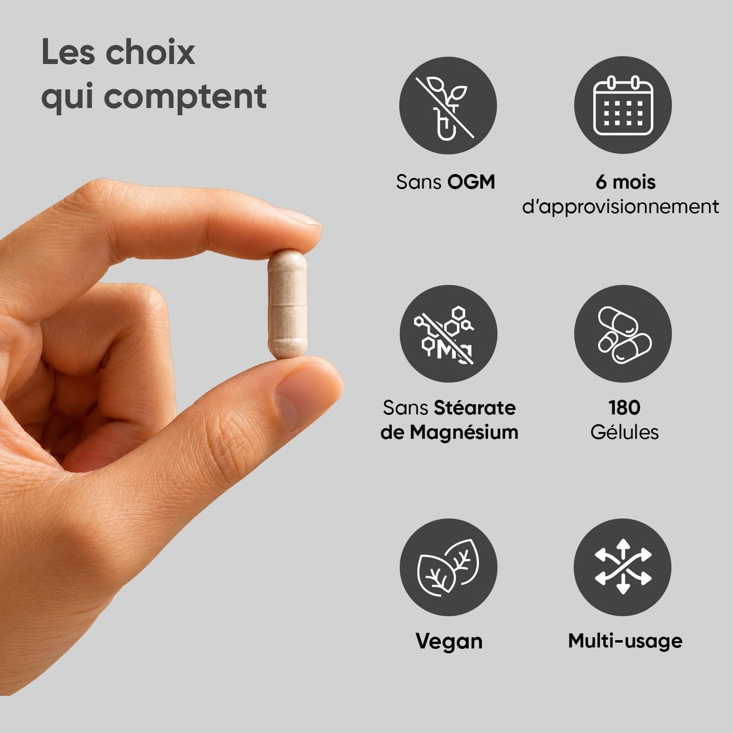 Maca Noire avec Ginseng, 180 Gélules Multi-Usages (6 mois), Complex 6-en-1