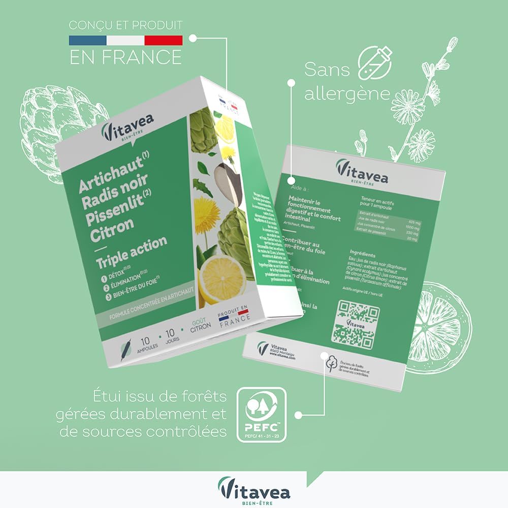 Vitavea Bien-être - Artichaut Radis Noir Pissenlit Citron - 10 jours