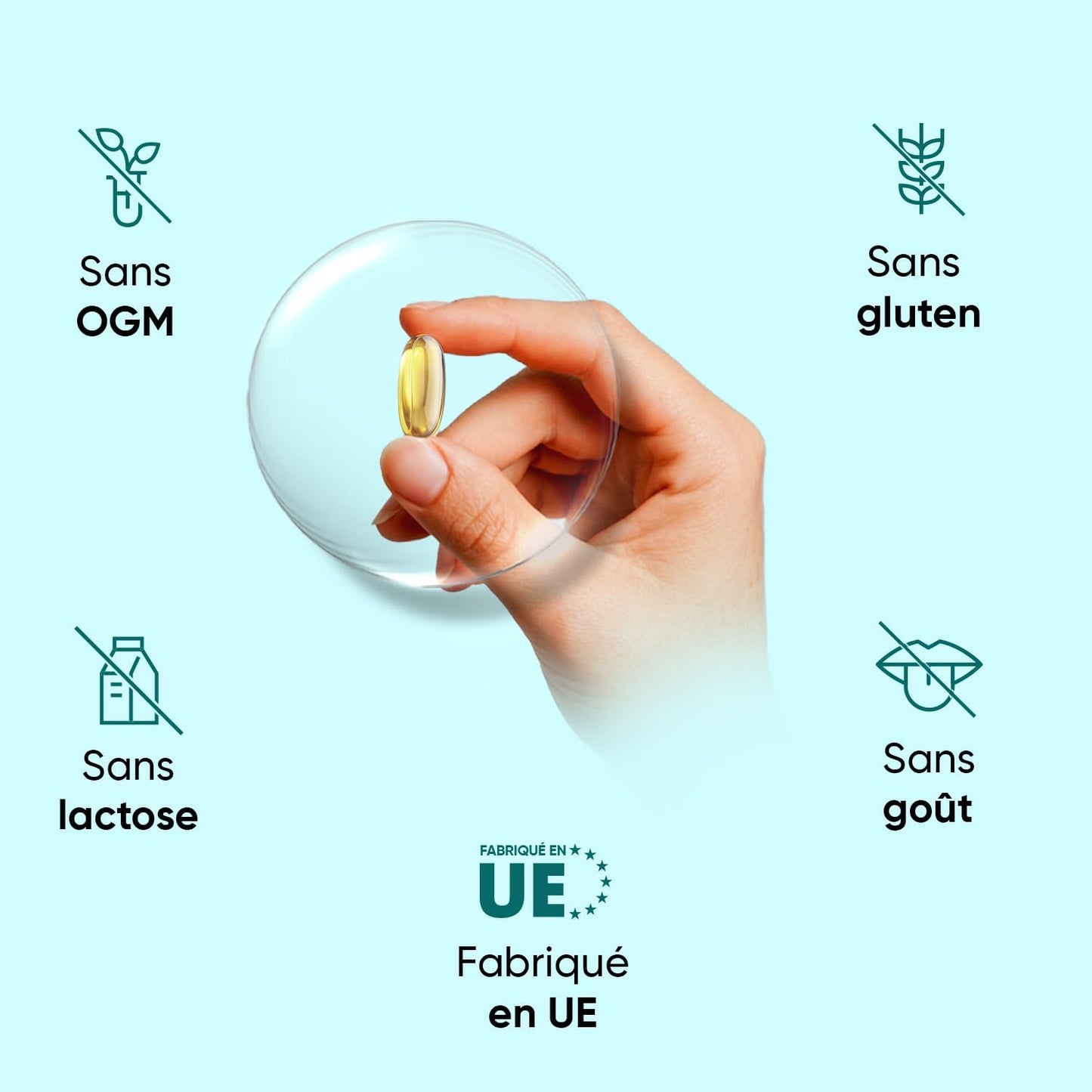 Oméga 3 Huile de Poisson Gélules 2000mg, 240 Gélules Fish Oil Omega 3