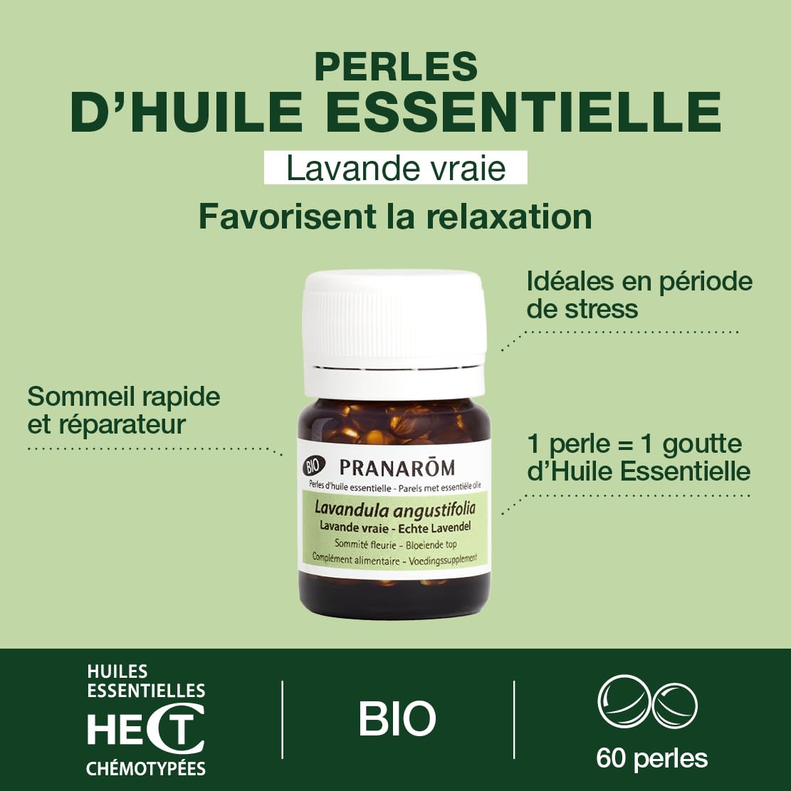 PRANARÔM - Lavande Vraie Bio - Huile Essentielle Chémotypée - Sommeil & Équilibre Émotionnel - 100 % Pure Et Naturelle - HECT - 10 ml