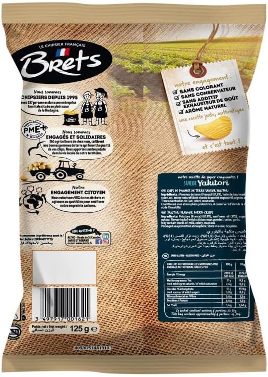 BRET'S - Chips Saveur Yakitori 125G - Lot De 4