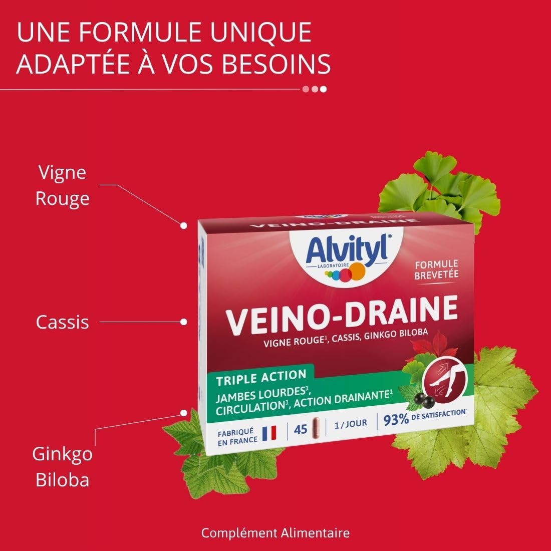 Alvityl Veino-Draine Action Drainante Confort Circulatoire - 30 gélules